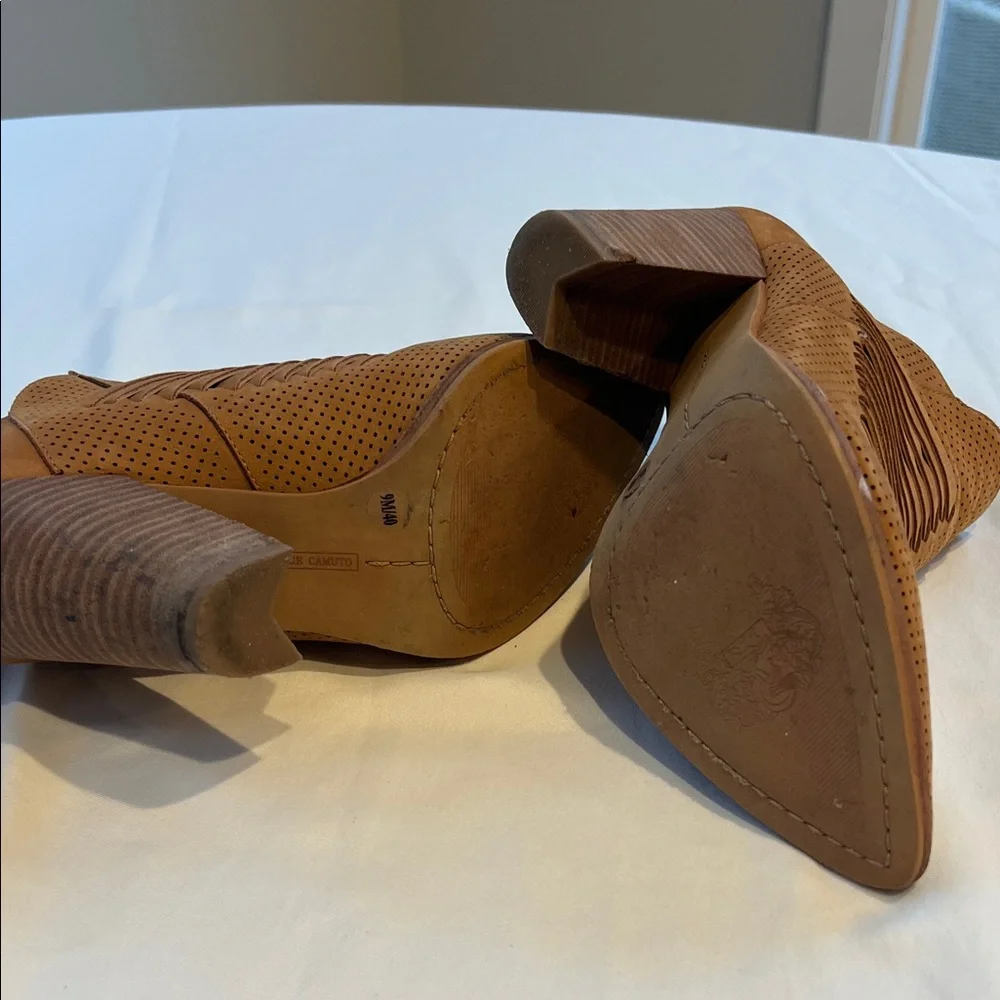 Vince Camuto Tan Perforated Ankle Booties - Picture 12 of 12